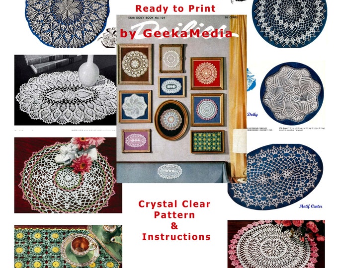 Crochet Patterns for Doilies Luncheon Mat and More in HD PDF