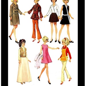 McCalls 9605/788 in PDF Sewing Patterns Fits Fashion Size Teen Dolls 11 inches tall (Tammy, Sindy, Francie, Babette, Wendy, Babs, Cher) 9605