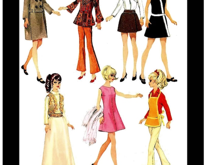 McCalls 9605/788 in PDF Sewing Patterns Fits Fashion Size Teen Dolls 11 inches tall (Tammy, Sindy, Francie, Babette, Wendy, Babs, Cher) 9605