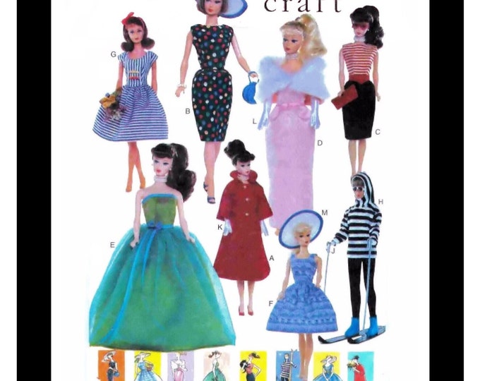 Vogue 9686 11 inch Fashion Teen Doll Sewing Patterns For (Barbie, Tammy, Sindy, Francie, Babette, Wendy, Babs, Cher) PDF