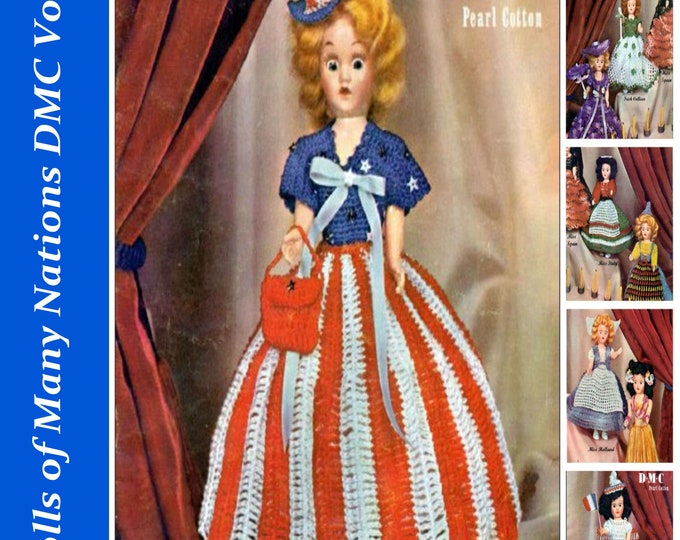Barbie PDF Crochet Pattern Dolls of Many Nations Fits Fashion Size Teen Dolls 11 inches tall (Tammy, Sindy, Francie)