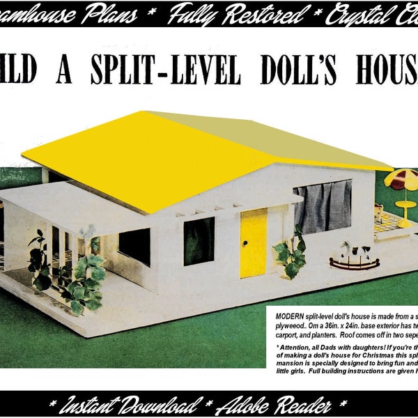 Barbie Style Dreamhouse Wooden Dollhouse Plans in HD PDF