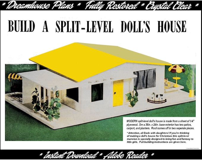 Barbie Style Dreamhouse Wooden Dollhouse Plans in HD PDF