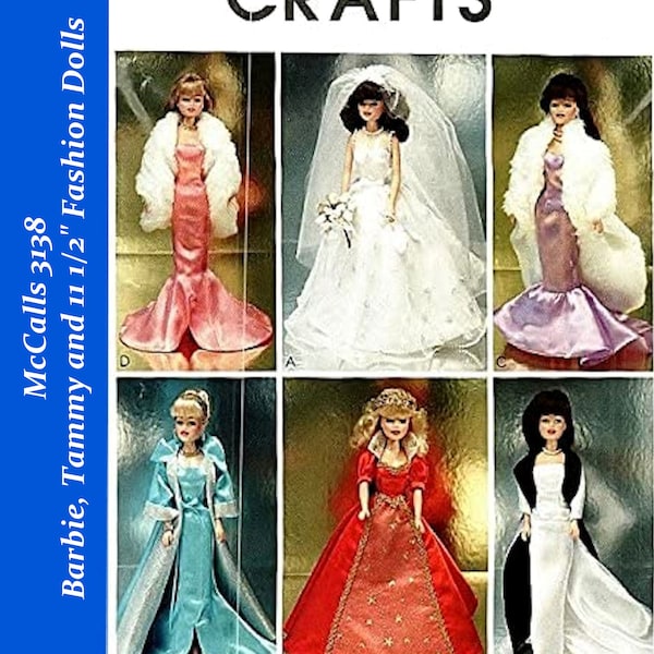 McCalls 3138 11 inch Fashion Teen Doll Sewing Patterns For (Barbie, Tammy, Sindy, Francie, Babette, Wendy, Babs, Cher) PDF