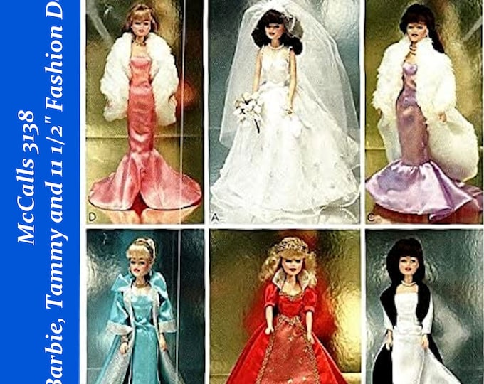 McCalls 3138 11 inch Fashion Teen Doll Sewing Patterns For (Barbie, Tammy, Sindy, Francie, Babette, Wendy, Babs, Cher) PDF