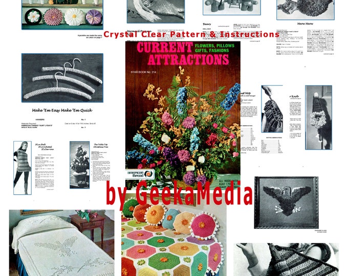 Knitting and Crochet Afghan Flowers Rugs and Bags Pattern Books in HD PDF