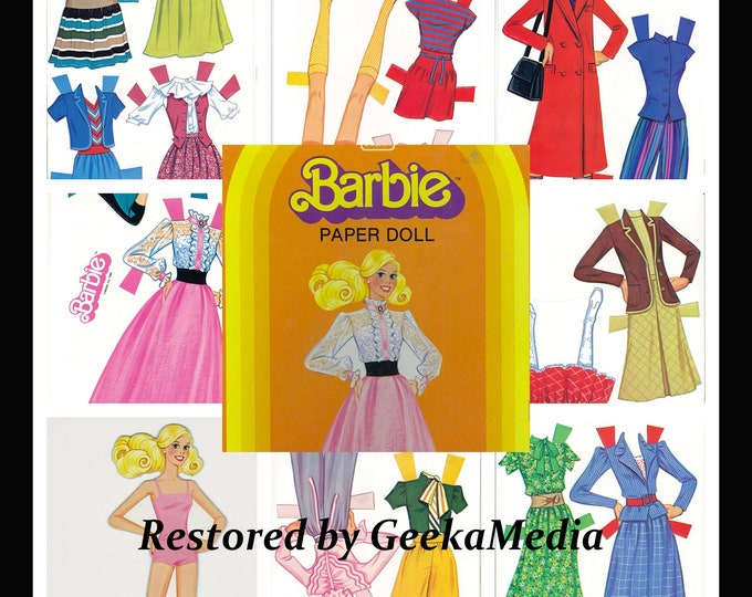 Barbie Paper Dolls Print and Play Paper Doll Book from 1963, Super Star Toy Dolls Playset in HD PDF