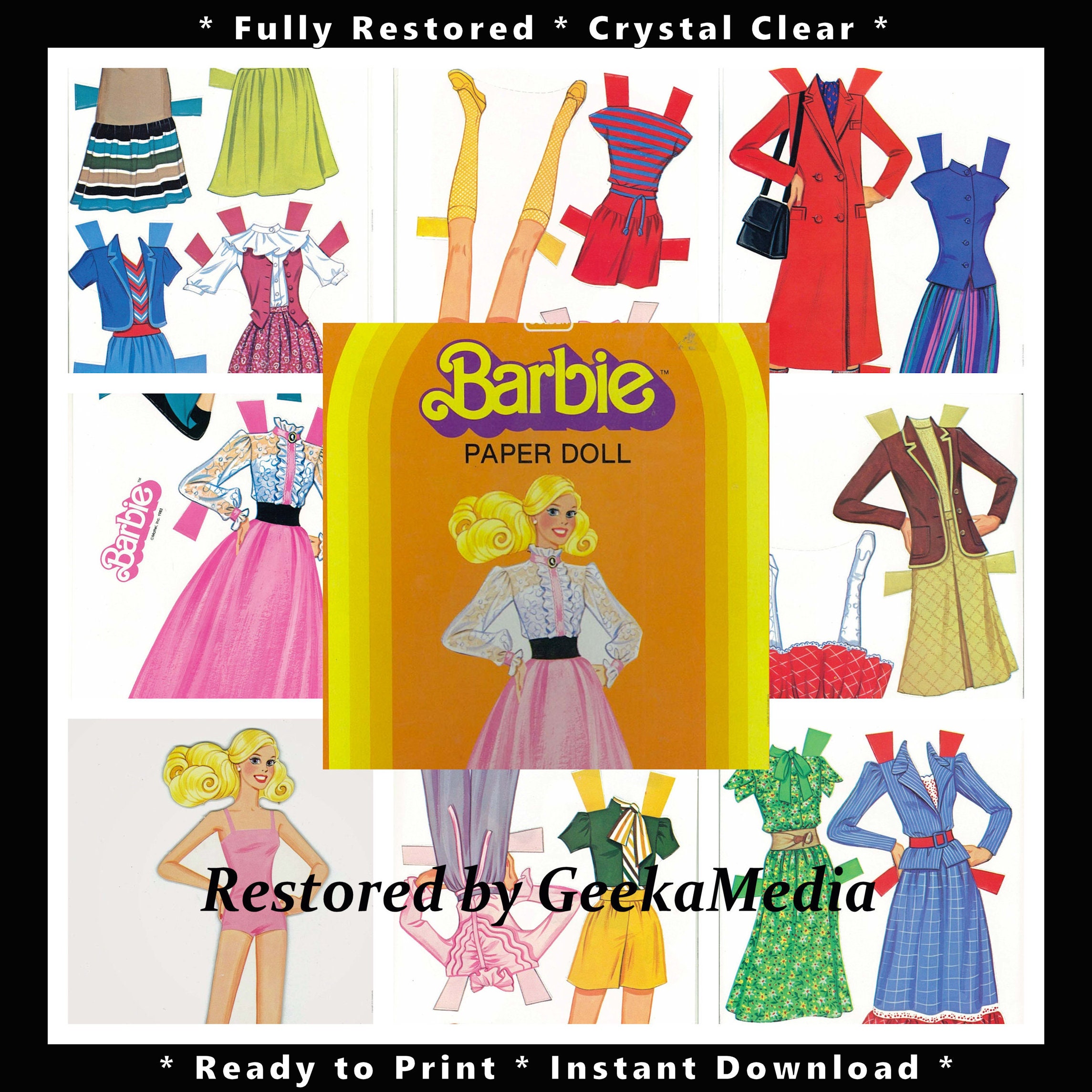 Barbie Paper Dolls Print and Play Paper Doll Book from 1963, Super Star