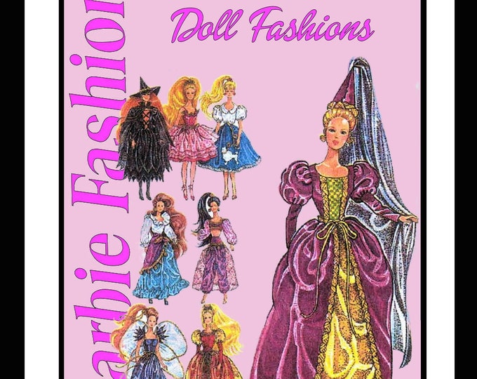 Barbie Costumes PDF Sewing Patterns Fits Fashion Size Teen Dolls 11 inches tall (Tammy, Sindy, Francie, Babette, Wendy, Babs, Cher)