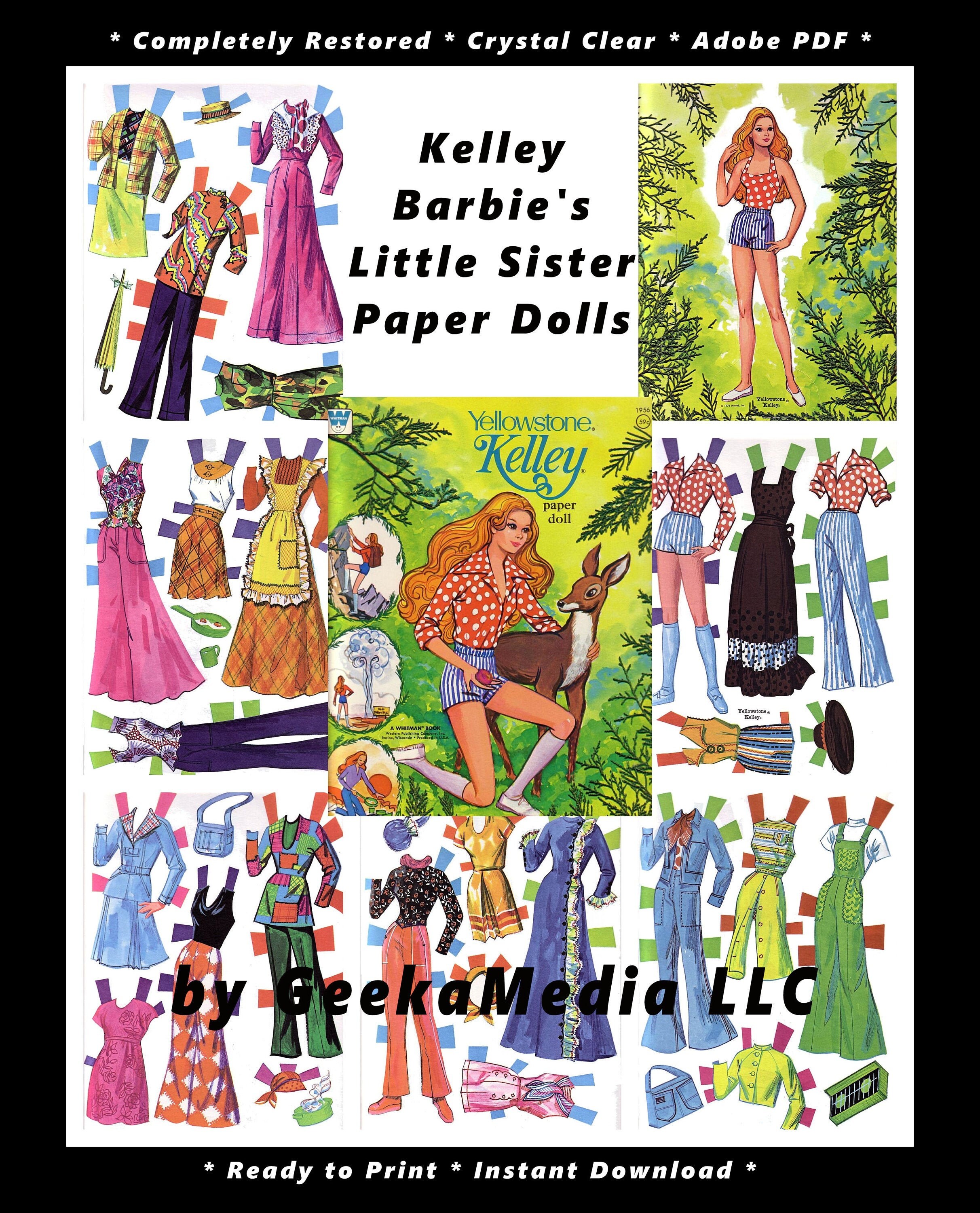 Barbie Paper Dolls Print and Play Paper Doll Book from 1963, Kelley Toy Dolls Playset in HD PDF