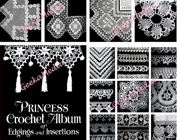 Princess Crochet Album of Edgings and Insertions Vol. 2 (Complete Instructions for Every Pattern Designed and Executed) in PDF C1778