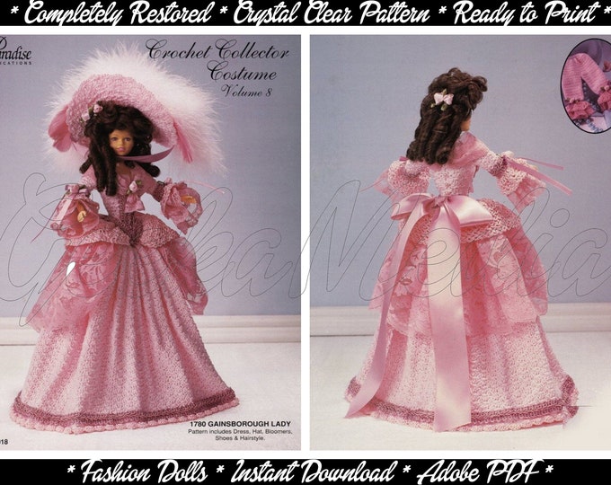 Barbie 11 inch Teen Doll European Gala Gown Crochet Pattern in HD PDF