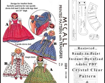 Rag Doll and Dress - Topsy Turvy Doll Toy Sewing Patterns by McCall 1014 in HD PDF