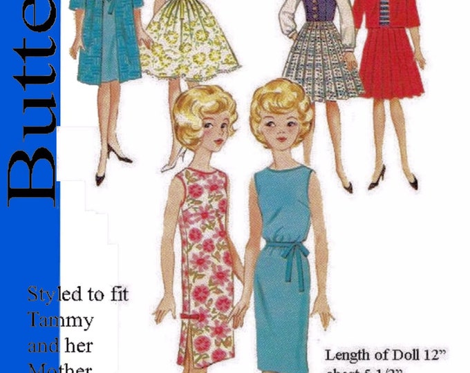 Butterick 2931 11 inch Fashion Teen Doll Sewing Patterns For (Tammy, Barbie, Sindy, Francie, Babette, Wendy, Babs, Cher) PDF