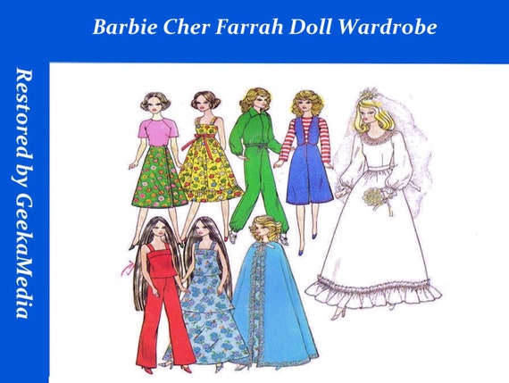 Barbie PDF Sewing Patterns Fits Fashion Size Teen Dolls 11 Inches