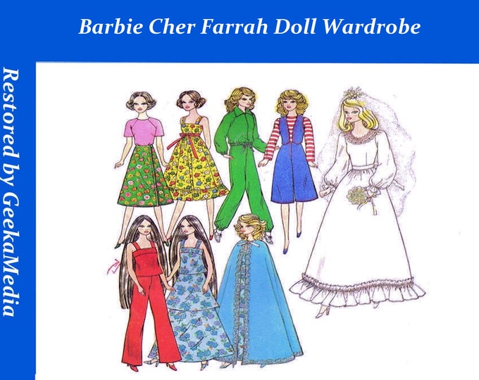 Simplicity 8281 11 inch Fashion Teen Doll Sewing Patterns For (Barbie, Tammy, Sindy, Francie, Babette, Wendy, Babs, Cher) PDF