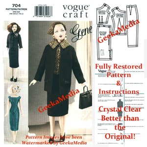 Gene Marshall PDF Sewing Patterns Fits Fashion Size Teen Dolls 15 inches tall