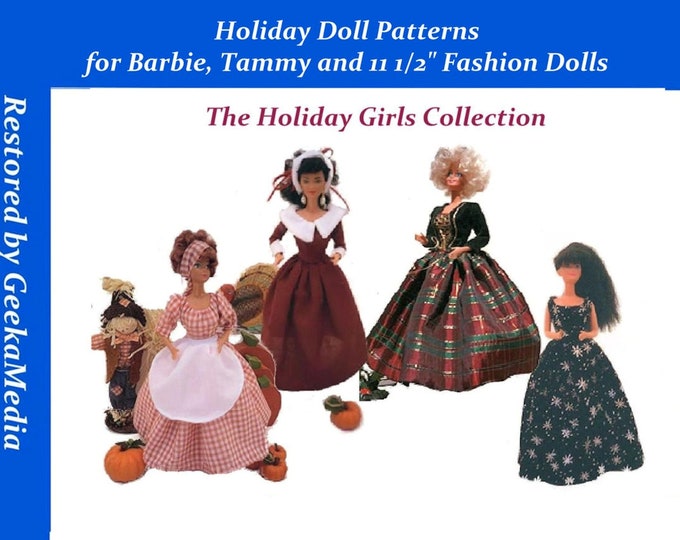 Happy Holidays 11 inch Fashion Teen Doll Sewing Patterns For (Barbie, Tammy, Sindy, Francie, Babette, Wendy, Babs, Cher) PDF