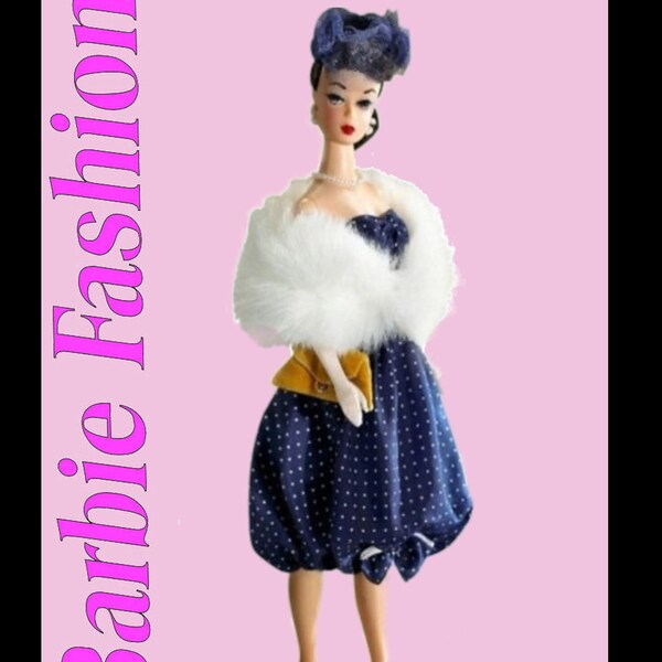 Barbie Gay Parisienne #964 Reproduction and Repair PDF Sewing Pattern Fits Fashion Size Teen Dolls (Tammy, Sindy, Cher) 964