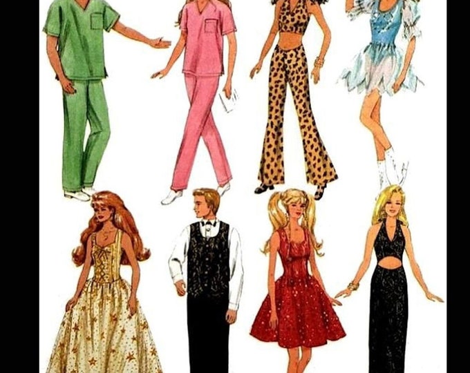 Barbie and Ken PDF Sewing Patterns Fits Fashion Size Teen Dolls 11 inches tall (Tammy, Sindy, Francie, Babette, Wendy, Babs, Cher) 9663