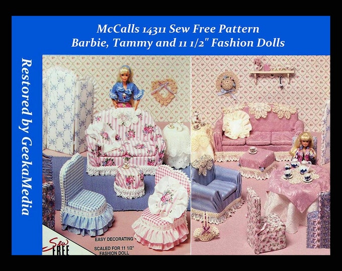 Barbie PDF Sewing Patterns Fits Fashion Size Teen Dolls 11 inches tall (Tammy, Sindy, Francie, Babette, Wendy, Babs, Cher)