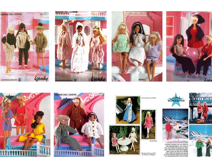 28 Barbie PDF Knitting Patterns Fits Fashion Teen Dolls 11 inches tall (Tammy, Sindy, Francie)