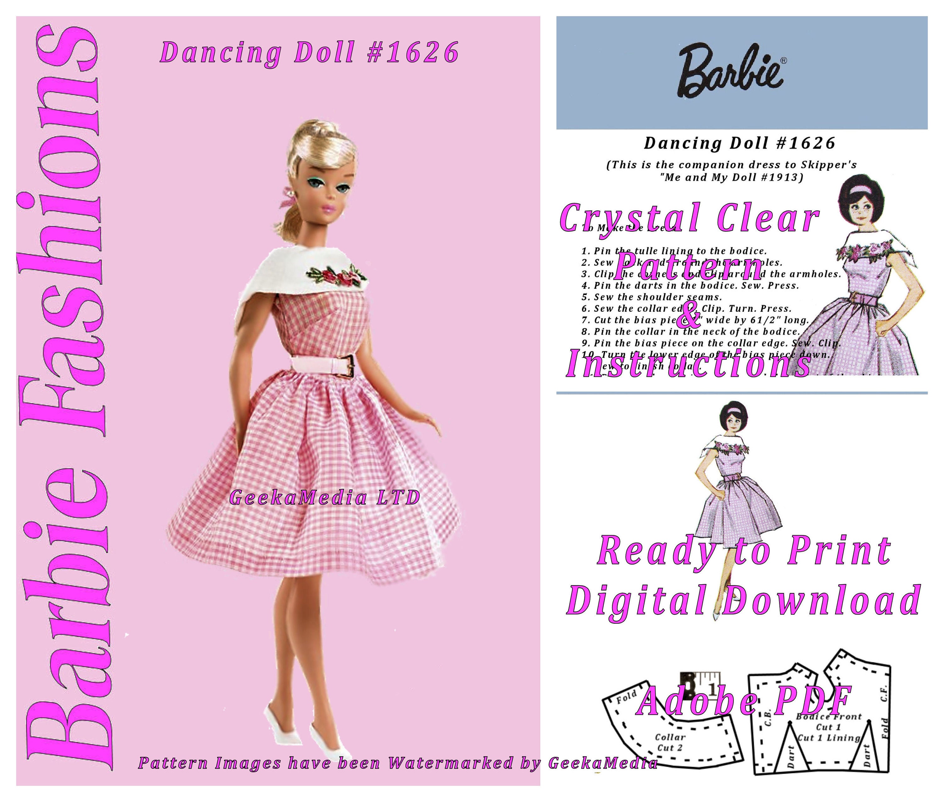 Barbie Dancing Doll 1626 Reproduction and Repair PDF Sewing