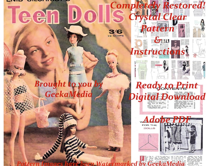 Teen Dolls Sewing Pattern Book for Barbie, Skipper and Friends in HD PDF