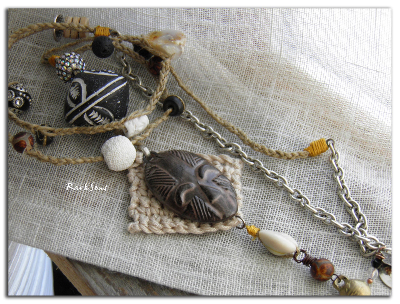 Long Tribal Necklace "The Afra