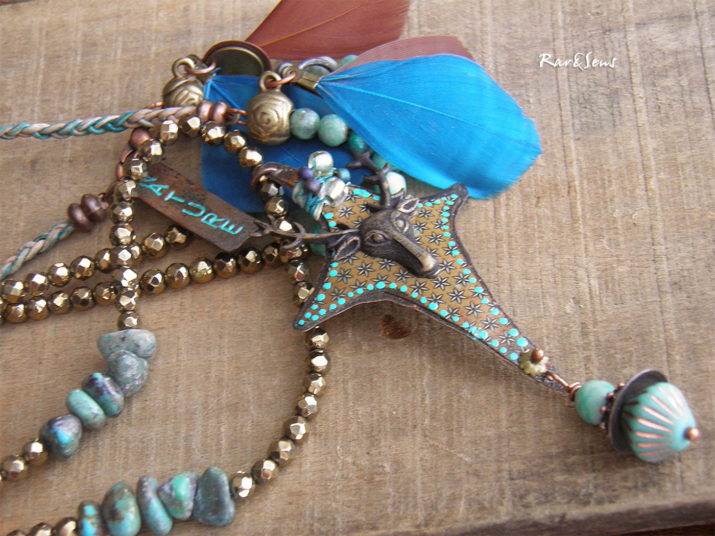 Bohemian necklace, vintage "On