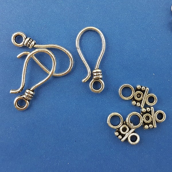Tibetan Silver Toggle Clasps,Toggle Clasp for Necklace,ornate silver tone Bracelet Closures,silver tone Fasteners for jewelry,silver clasp