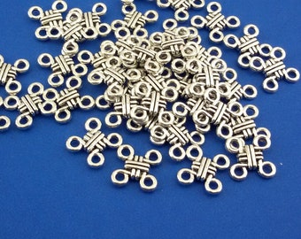 Connectors Antique Silver,Bracelet Connectors,small Tibetan Silver connectors,12 mm silver tone Connectors for Earrings,silver tone Links