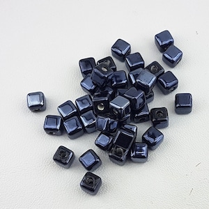 black square ceramic beads,black cube pottery beads,black ceramic beads,black ceramic glazed beads,big hole black glazed porcelain beads