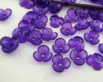 acrylic flower bead caps,purple acrylic petal bead ends,floral bead caps,purple bead cap,flowers bead cap,purple transparent flower bead end