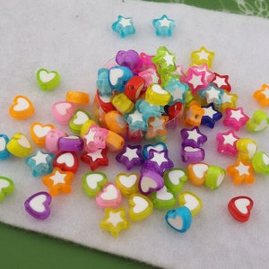small acrylic heart beads,multicolored acrylic beads,acrylic stars bead,acrylic beads for kids,colorful acrylic bead mix,blue acrylic bead