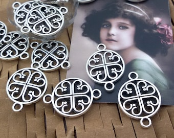 dekorative Metall Verbinder Antik Silber, Armband Verbinder, tibetische Silber Verzierung, silber Ton Verbinder für Ohrringe, Link für Halskette