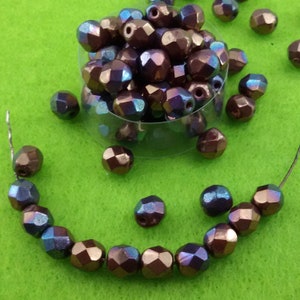 metallic luster czeh Glass beads,gold faceted czeh glass beads,6 mm fire polished glass Beads,czeh pressed Glass Beads,pressed glass beads,