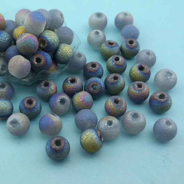 blue frosted Glass beads,bulk price 6 mm frosted Glass beads mix,bue glass small mixed Beads,round blue Glass Beads,glass mix frosted beads