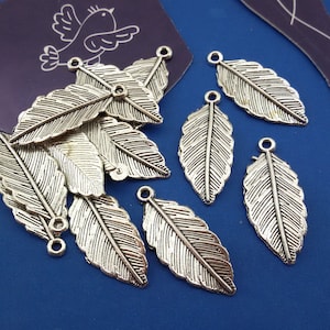 silver tone leaf charm,necklace silver leaf charm,bracelet leaf Charm,silver tone leaf charm for keychain,silver leaf pendant for necklace