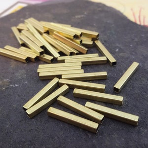 bronze tube for earrings,small metal square bars,bronze tone tube Connectors,tube Connectors for jewelry,small brass tube links connectors