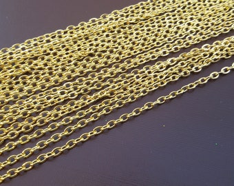 jewelry chain gold tone,open cable chain,3/2 mm,gold tone jewelry chain,gold colour necklace chains,gold tone small links chain for jewelry
