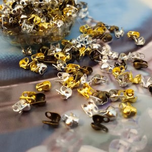 Punte Per Perline A Crimpare - 400 Pezzi, Acciaio Inox, Oro E Argento - Foto 13