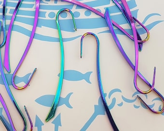 rainbow color bookmark,electroplated purple charm bookmark,bookmark findings,metal bookmark,top hole bookmark,hole to add charm bookmark