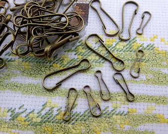 Lanyard hook,antique bronze tone lanyard snap clip,keyring hook clip,small carabiner hook,badge hook,bronze snap clasp,spring lanyard clip