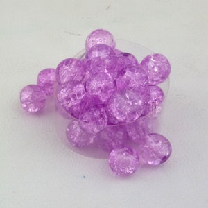 light purple Glass beads,10 cracked Glass beads,8 mm glass Beads,round Glass Beads,clear purple glass beads,cracked purple clear glass bead