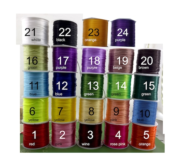 Stretchy crystal cord,10 m FLAT colorful elastic thread,1mm colorful elastic string,rubber stretchy cord,elastic cord,bracelet stretchy cord