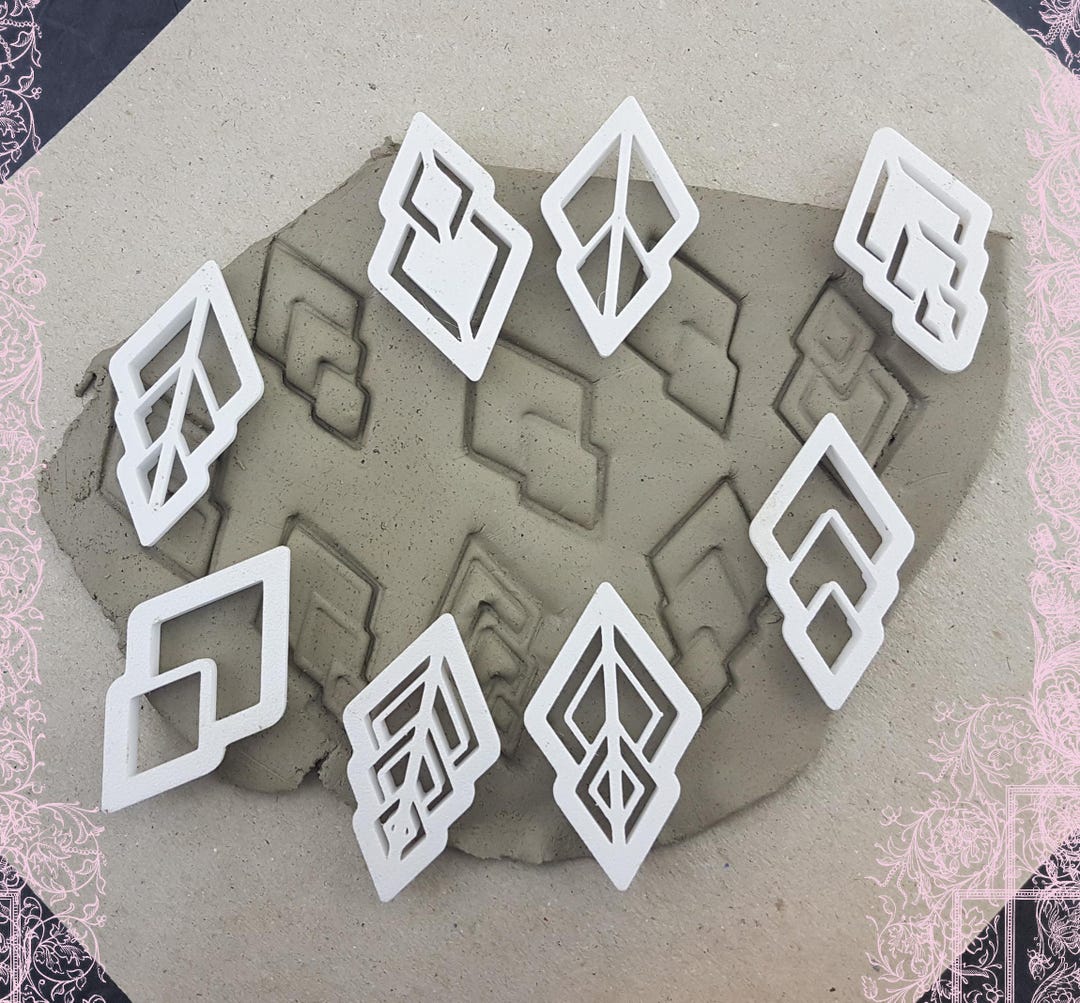 Clay Cutter Geometric Design,8 Pcs Set Clay Cutting Tools,polymer Clay ...
