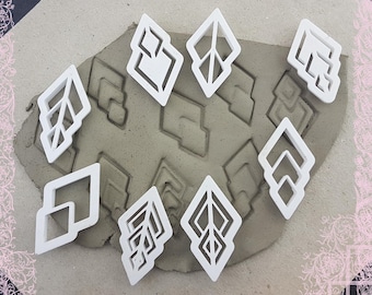 clay cutter geometric design,8 pcs set clay cutting tools,polymer clay cutter,embossing stamp cutter for clay