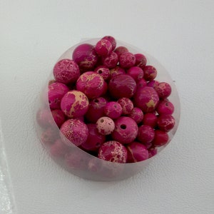 roseroter Meeressediment Edelstein,6 mm dunkelrosa Abdruckstein,Runde Abdruck Sediment Perlen,rosa Runde Perle,10 mm rosa Seesediment Stein