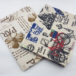 cotton linen fabric,vintage design cotton patch,patchwork fabric,cotton sewing piece,scrapbook retro fabric panel,printed quilting cotton